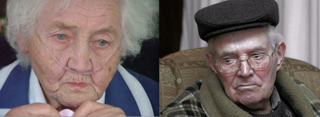 old woman and old man